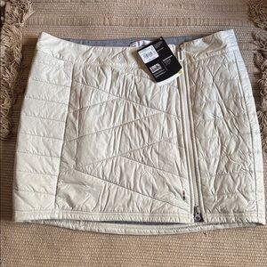 Smartwool skirt side zip Merino loft silver birch white wool Womens L 10 12 NEW